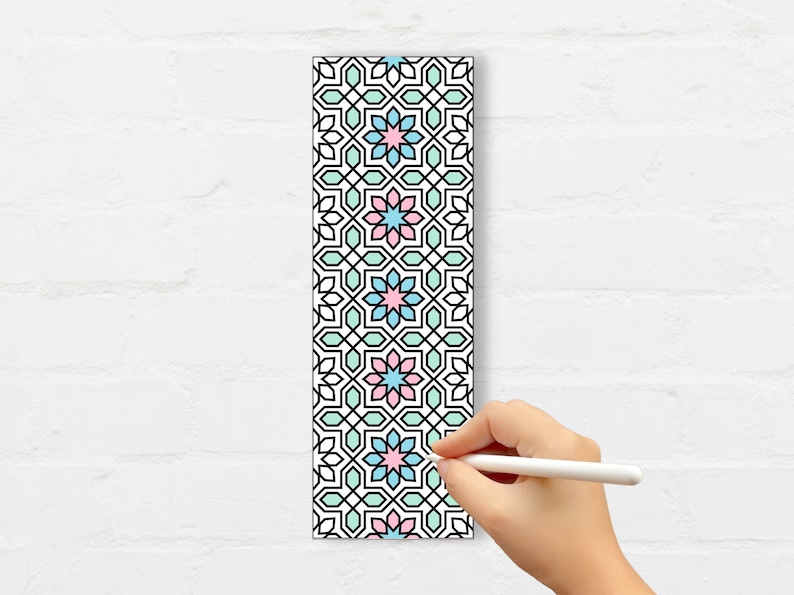 These Islamic art inspired Islamic coloring bookmarks offer a therapeutic and creative escape. Simply print and color in!