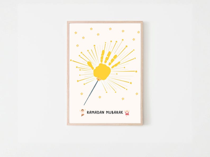 This fun and cute Ramadan handprint pack is a great activity and keepsake for little kids. Perfect for toddler, preschool, nursery or baby. Can be used at home/ classroom.