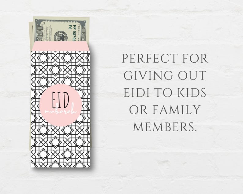 These beautiful Eidi envelopes printable are perfect for giving out Eidi to family members or kids! 5 lovely colors includes. Print as many copies as you like on printer paper or card stock. Simply print, cut and glue.