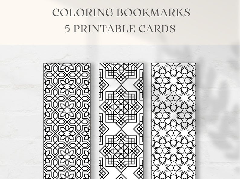 These Islamic art inspired Islamic coloring bookmarks offer a therapeutic and creative escape. Simply print and color in!