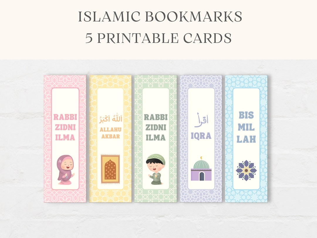 Islamic Kids Bookmarks, Printable Bookmarks, Muslim Bookmarks, Islamic