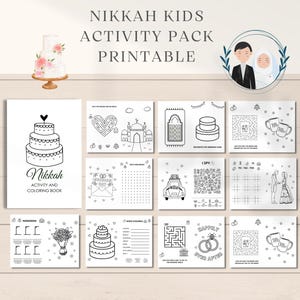 Nikkah Activity Book, Nikkah Activities, Muslim Wedding activity, Islamic Wedding, Nikkah Coloring, Islamic Wedding Coloring, Muslim Wedding