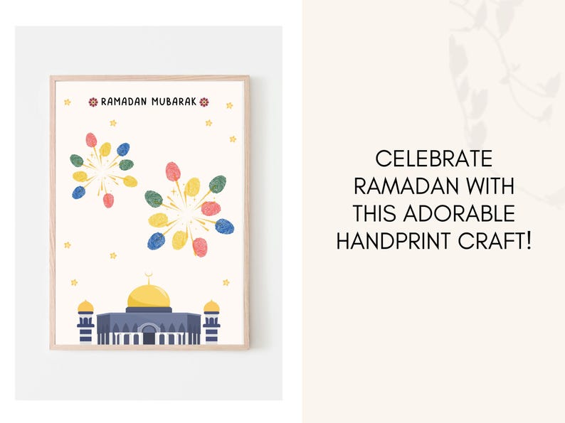 This fun and cute Ramadan handprint pack is a great activity and keepsake for little kids. Perfect for toddler, preschool, nursery or baby. Can be used at home/ classroom.