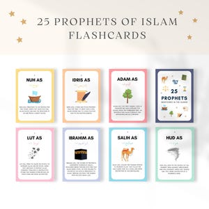 Hellseher Flashcards, Islamische Hellseher, Koranprophet für Kinder, Islamische Lern-Lern-Karteikarten, Kinder-Islamische Ausdrucke, Islamische Lernmittel