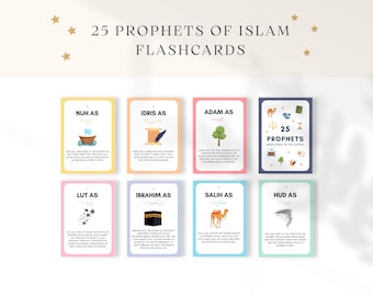 Prophets Flashcards, Islamic Prophets, Quran Prophets for Kids, Islamic Educational Flashcards, Kids Islamic Printables, Islamic Educational