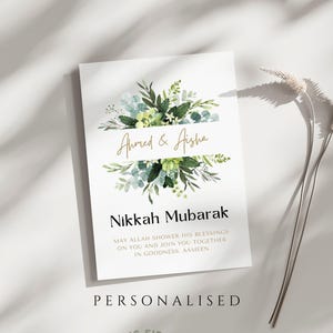 Carte Nikkah Moubarak personnalisée, carte de voeux Nikkah, carte de mariage islamique, carte Nikkah Moubarak personnalisée, Nikkah Moubarak, carte Nikkah