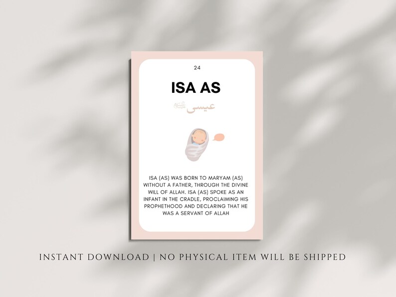 Make learning about the Prophets engaging with these Islamic Prophets Flashcards! These flashcards are a valuable Islamic educational tool to help children memorize and recognize the names and stories of the Prophets mentioned in the Quran.