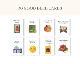Ramadan 30 Good Deeds List Printable for Kids - Etsy