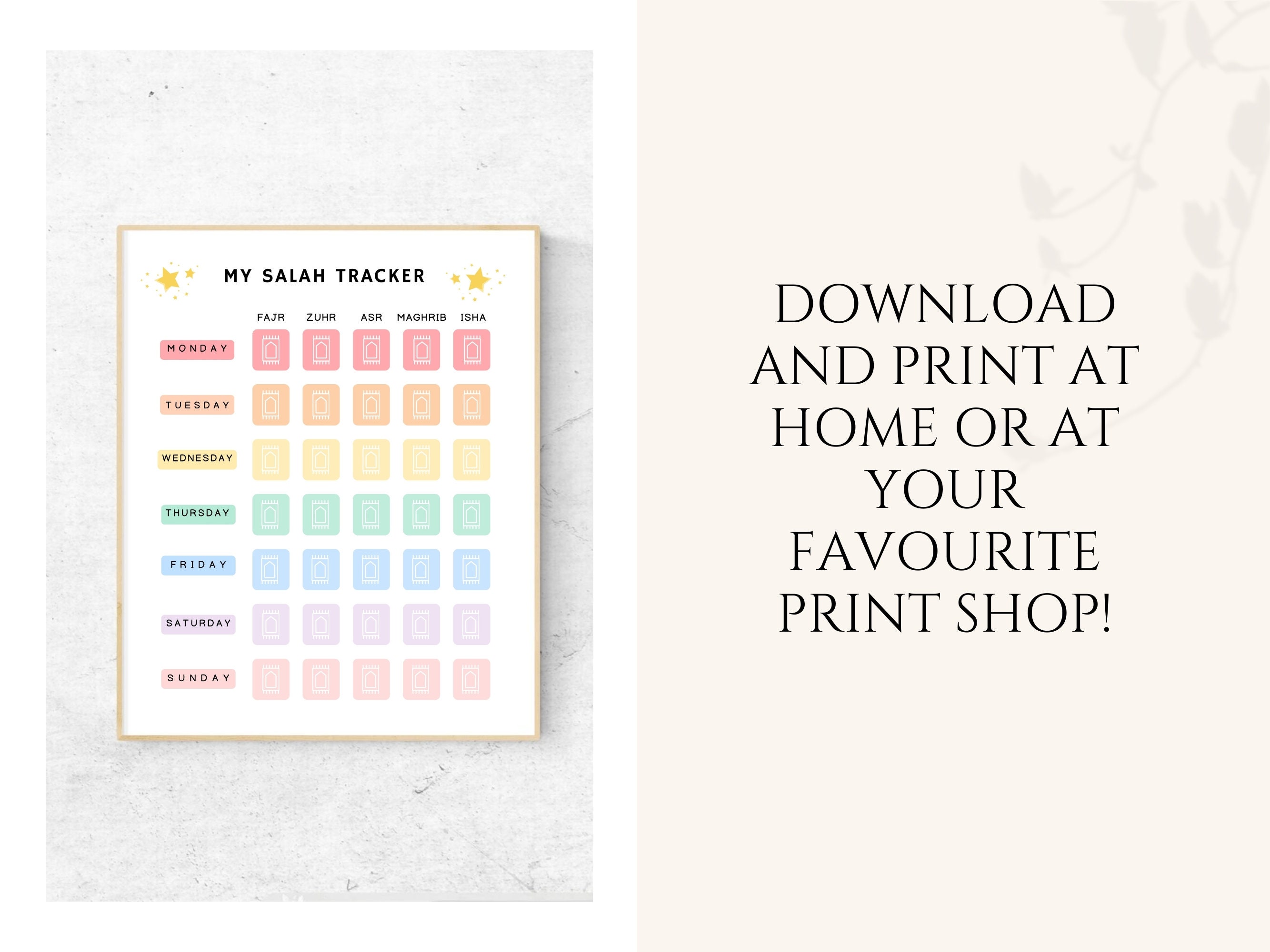 Islamic Salah Tracker, Prayer Tracker, Salah Tracker Printable, Daily Salah Tracker, Islamic ...