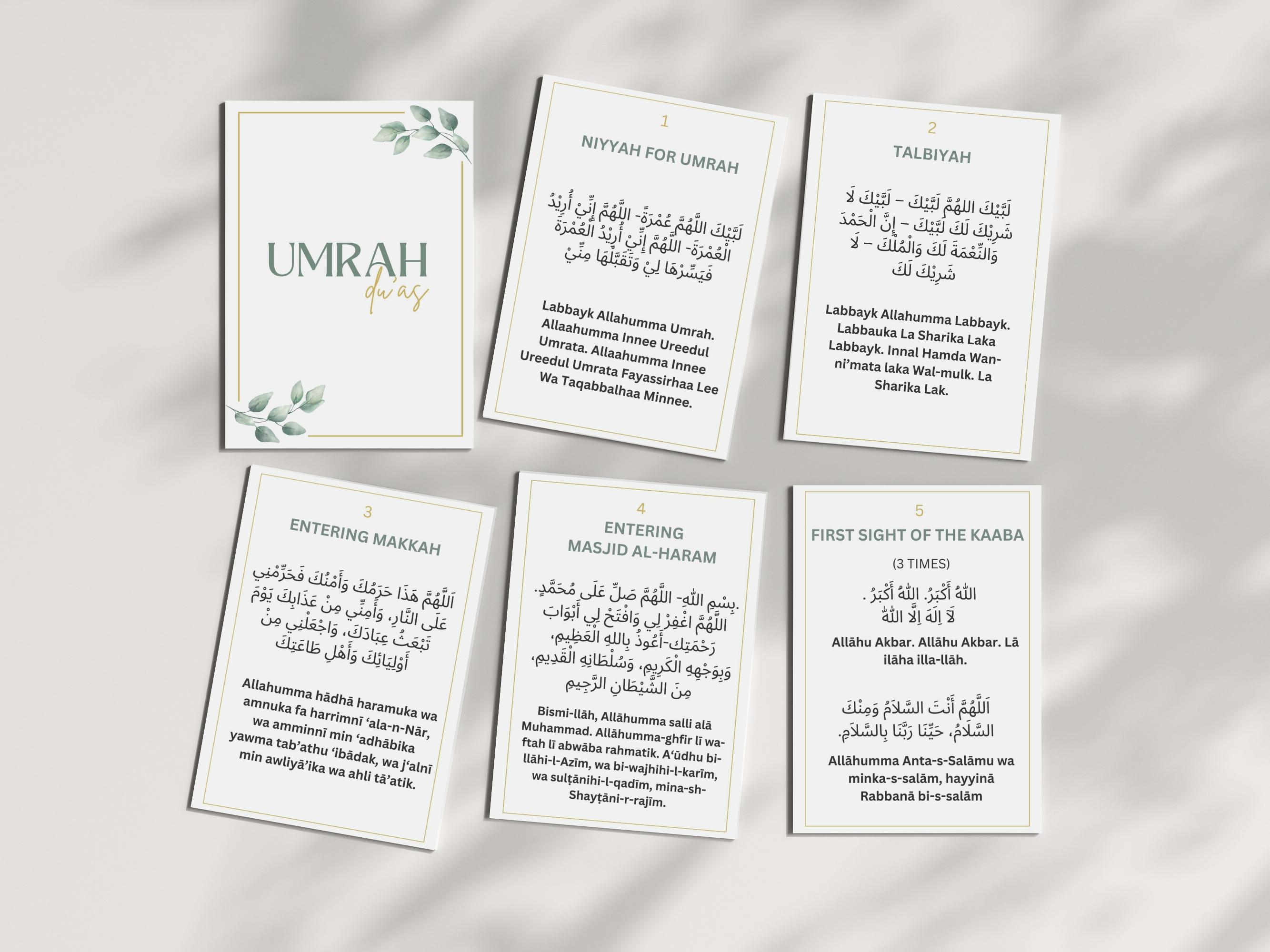 Umrah Flashcards Printable, Umrah Guide PDF, Umrah Dua Cards, Umrah ...