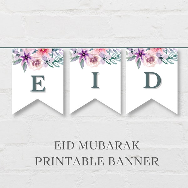 Eid Banner Printable, Eid Mubarak Banner, Eid Decoration, Eid Printables, Eid Bunting, Eid Decor Printable, Eid Downloads, Eid Party