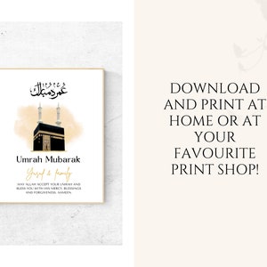 This beautiful Personalised Umrah Mubarak print makes the perfect gift for the completion of Umrah. Perfect to gift Muslim family and friends.