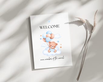 Muslim Baby Card, Muslim Newborn, Muslim Baby Boy, Islamic New Baby, Muslim New Baby Greeting card, Islamic Newborn Greeting Card Muslim