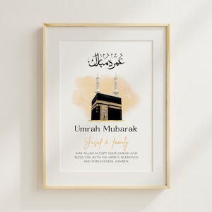 This beautiful Personalised Umrah Mubarak print makes the perfect gift for the completion of Umrah. Perfect to gift Muslim family and friends.