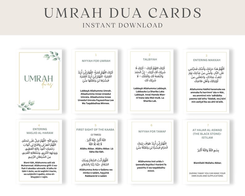 Umrah Duas Printable Umrah Cards Dua Cards Printable Umrah - Etsy België