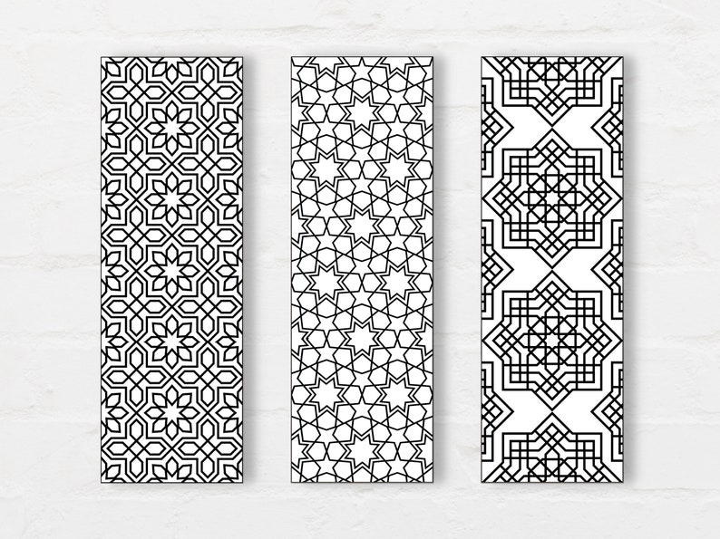 These Islamic art inspired Islamic coloring bookmarks offer a therapeutic and creative escape. Simply print and color in!