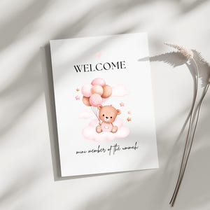 Cartão de bebê muçulmano, recém-nascido muçulmano, menina muçulmana, novo bebê islâmico, cartão de felicitações para novo bebê muçulmano, cartão de felicitações para recém-nascido islâmico muçulmano