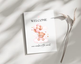 Muslim Baby Card, Muslim Newborn, Muslim Baby Girl, Islamic New Baby, Muslim New Baby Greeting card, Islamic Newborn Greeting Card Muslim