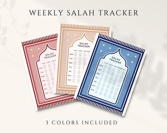 Salah Tracker Printable, Daily Salah Tracker, Salah Chart, Prayer Chart Kids, Prayer Tracker ...