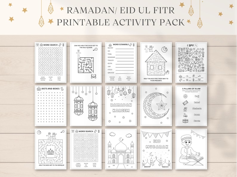 This fun Instant Download Ramadan Activity Pack is a perfect way to keep kids engaged this Ramadan/ Eid ul Fitr. The PDF has fun Ramadan games and colouring sheets. It can also be used as a party favour. Print as many as you like.