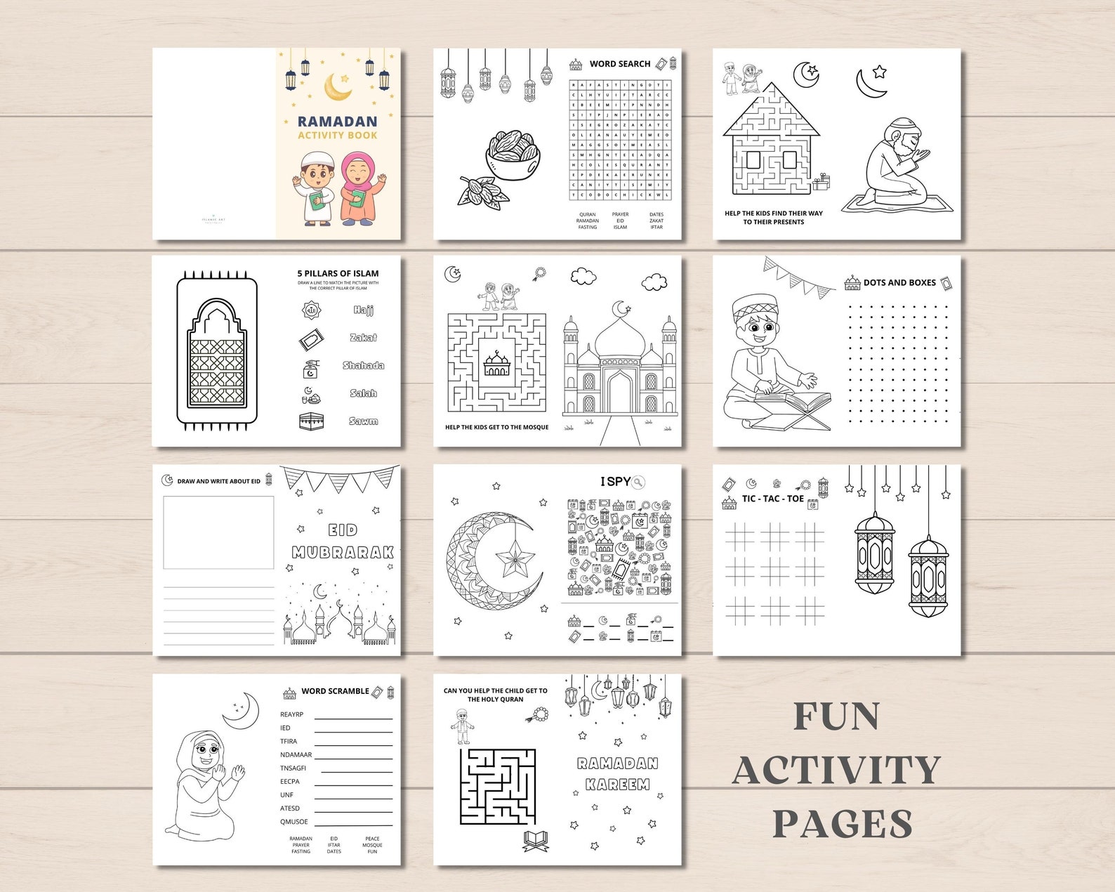 Ramadan Activity Book Printable, Eid Activity Book, Ramadan Printable, Ramadan Activities, Eid ...