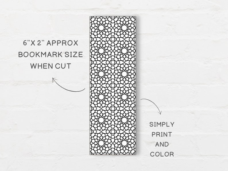 These Islamic art inspired Islamic coloring bookmarks offer a therapeutic and creative escape. Simply print and color in!