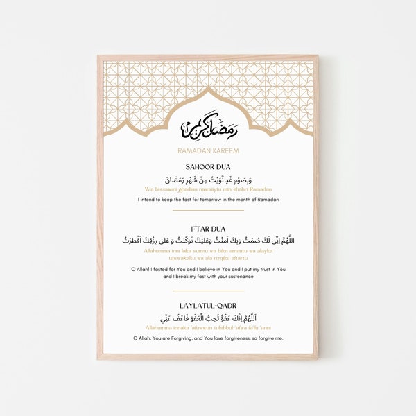 Ramadan Print, Ramadan Poster, Ramadan Duas, Ramadan Decor, Ramadan Fasting Dua, Ramadan Decorations, Ramadan PDF, Sahoor Dua, Iftar Dua