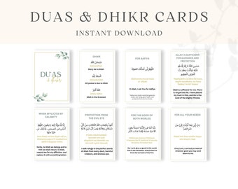 Dua Cards Printable, Duas, Dhikr, Daily Duas, Islamic Duas, Dua Book, Digital Cards, Duas PDF, Islamic Printable, Everyday Duas PDF
