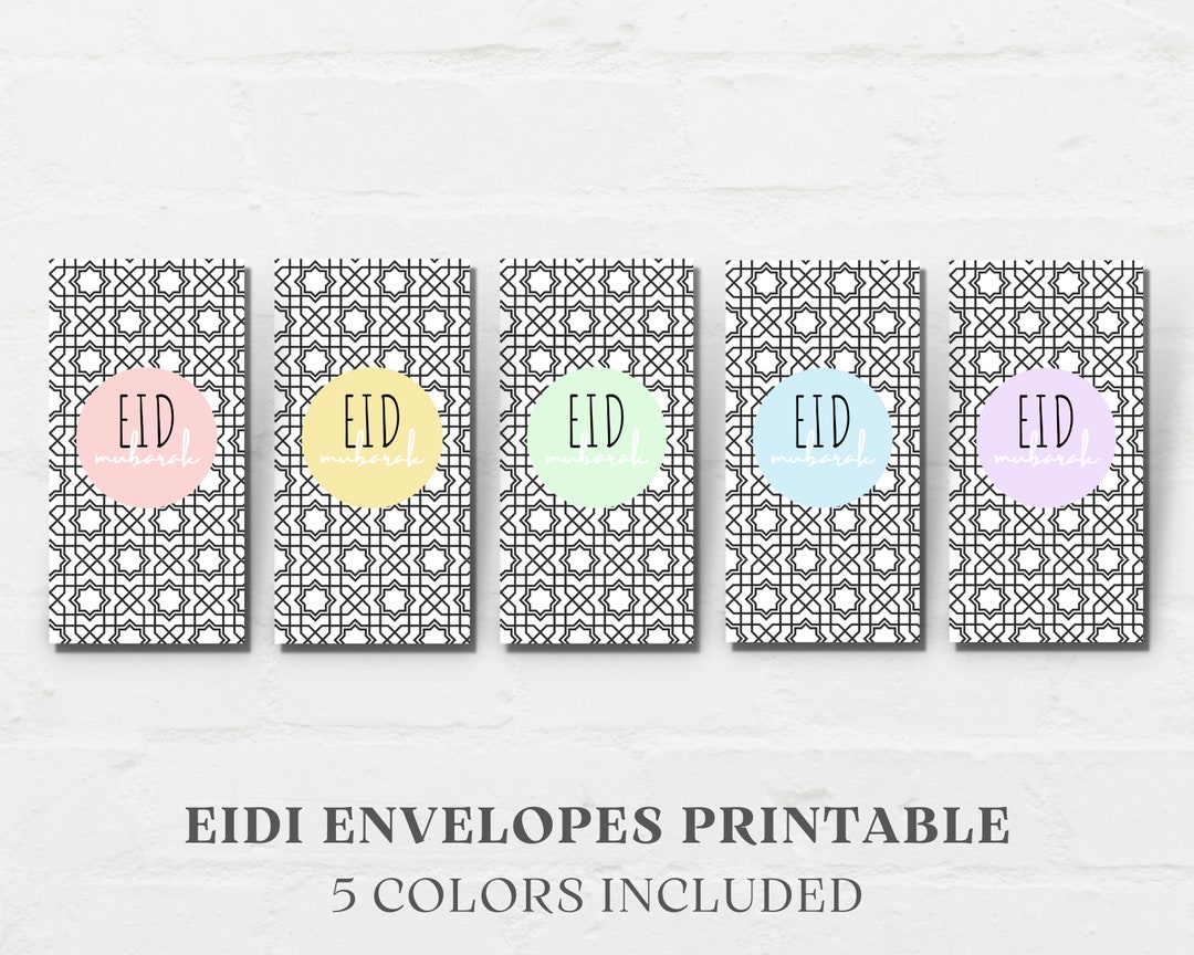 Eid Envelopes Printable Eidi Envelopes Eid Money Envelopes Etsy