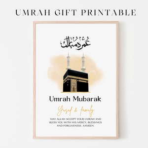 This beautiful Personalised Umrah Mubarak print makes the perfect gift for the completion of Umrah. Perfect to gift Muslim family and friends.