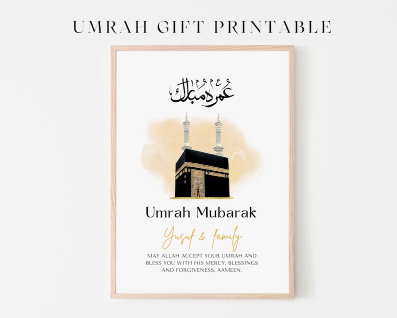 This beautiful Personalised Umrah Mubarak print makes the perfect gift for the completion of Umrah. Perfect to gift Muslim family and friends.