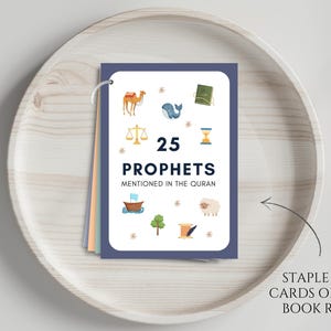 Make learning about the Prophets engaging with these Islamic Prophets Flashcards! These flashcards are a valuable Islamic educational tool to help children memorize and recognize the names and stories of the Prophets mentioned in the Quran.