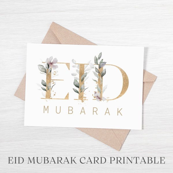 Eid Card imprimable, Eid Card Digital, Eid Greeting Card, Happy Eid Card, Printable Eid Card, DIY Eid Card, Eid Al Fitr, Eid Al Adha