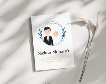 ニッカ ムバラク カード、ニッカ グリーティング カード、イスラムのウェディング カード、イスラム教徒のウェディング カード、ニッカ ムバラク、ニッカ カード、イスラムのウェディング カード