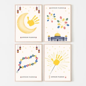 This fun and cute Ramadan handprint pack is a great activity and keepsake for little kids. Perfect for toddler, preschool, nursery or baby. Can be used at home/ classroom.