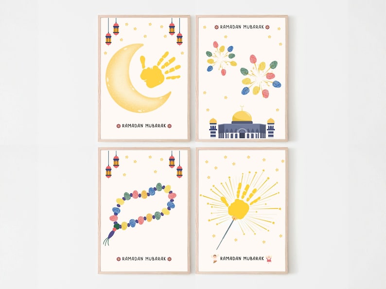 This fun and cute Ramadan handprint pack is a great activity and keepsake for little kids. Perfect for toddler, preschool, nursery or baby. Can be used at home/ classroom.