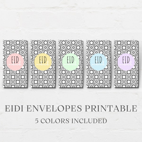 Eid Envelopes Printable, Eidi Envelopes, Eid Money Envelopes, Printable Envelopes, Eid Gifts for Kids, Eid Party Printable, Modern Eid