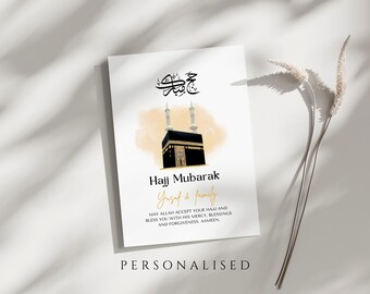 Personalised Hajj Mubarak Card, Hajj Mubarak Card, Hajj Card Printable, Hajj Greeting Card, Custom Hajj Mubarak Card, Hajj Card PDF