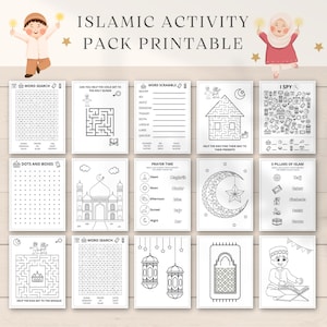 Islamic Activities Printable, Islamic Kids Activity,  Islamic Coloring, Muslim kids Activity, Islamic Word Search, Islamic Worksheets