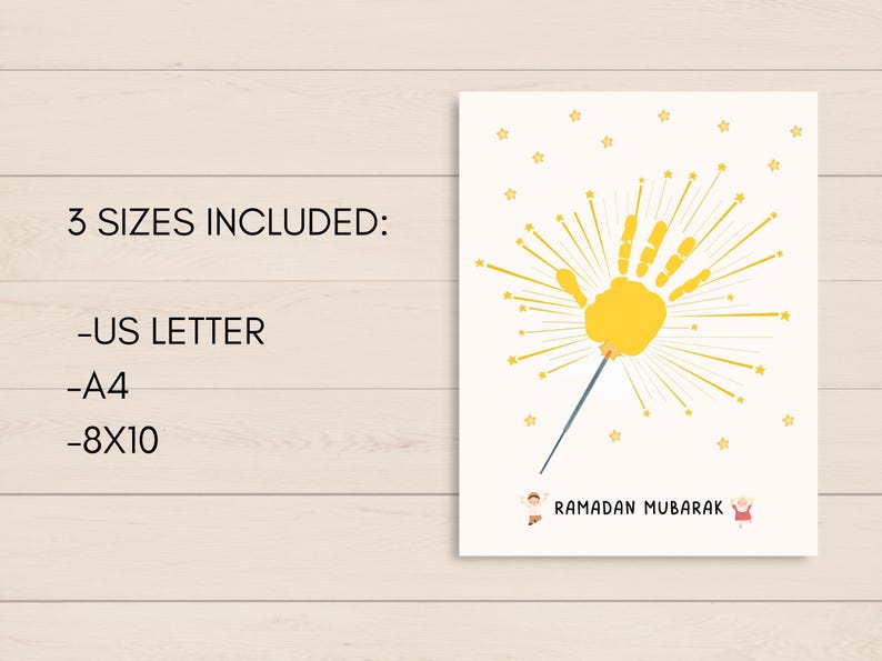 This fun and cute Ramadan handprint pack is a great activity and keepsake for little kids. Perfect for toddler, preschool, nursery or baby. Can be used at home/ classroom.