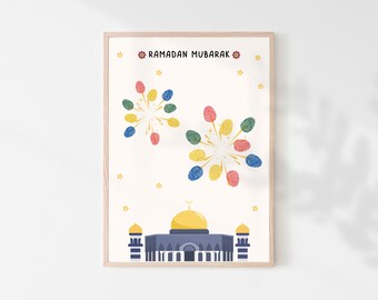 Ramadan Handprint, Ramadan Activity, Ramadan Craft, Ramadan Kids Printable, Ramadan Decor, Ramadan Mubarak, Ramadan Kids Activities