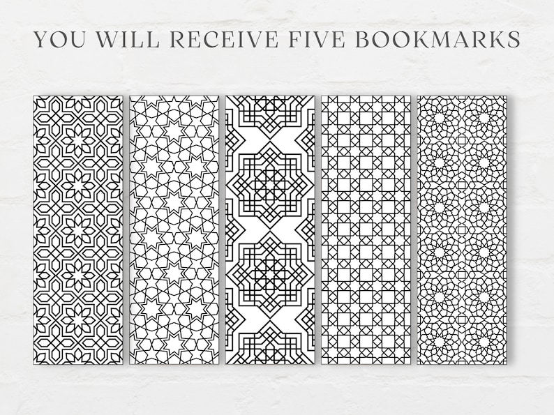These Islamic art inspired Islamic coloring bookmarks offer a therapeutic and creative escape. Simply print and color in!
