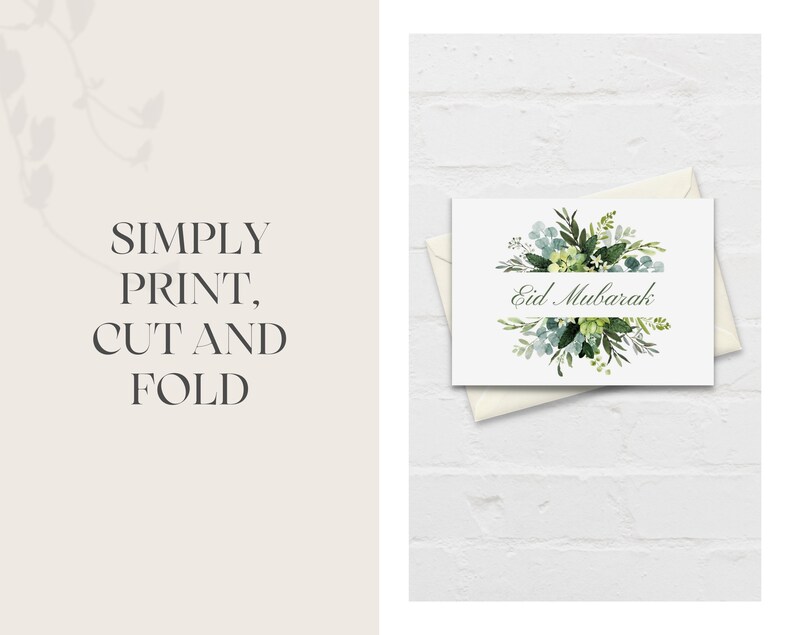 This beautiful leafy Eid Card Printable is perfect for giving out to family or friends on Eid ul Fitr/ Eid ul Adha. Simply print, cut, fold and write your message.