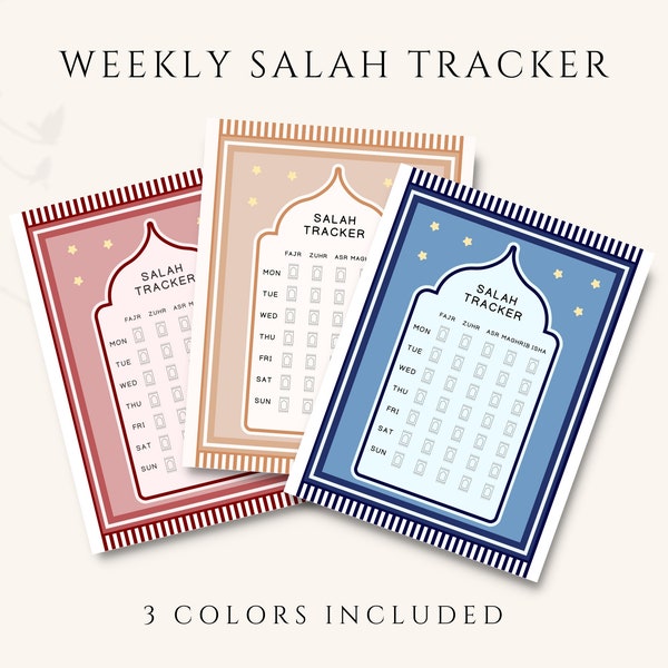 Salah Tracker Printable, Daily Salah Tracker, Salah Chart, Prayer Chart Kids, Prayer Tracker, Islamic Lifestyle, Muslim Kids Print, Namaz