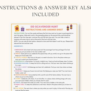 Eid Scavenger Hunt Printable, Eid Activity, Eid Games, Indoor Treasure ...