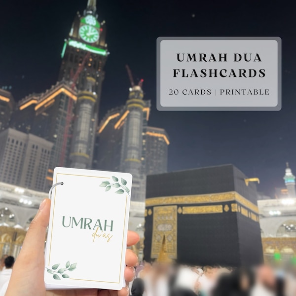 Umrah Duas Printable, Umrah Cards, Dua Cards Printable, Umrah Duas Digital, Umrah Guide, Umrah Book, Duas for Umrah, Umrah Flashcards