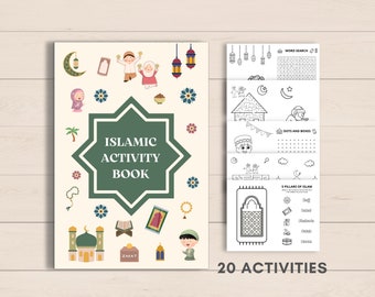 Islamic Activity Book Printable, Islamic Activities Printable, Islamic Coloring, Muslim kids Activity, Islamic Worksheets