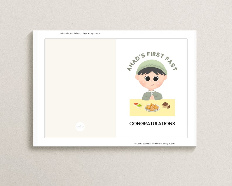 Personalised First Fast Card, First Ramadan Kids, My First Fast, First ...