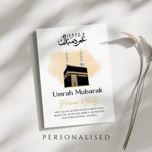 Umrah Mubarak personalisierte Karte, Umrah Mubarak Karte, Umrah Karte druckbare, Umrah Grußkarte, benutzerdefinierte Umrah Mubarak Karte, Umrah Mubarak