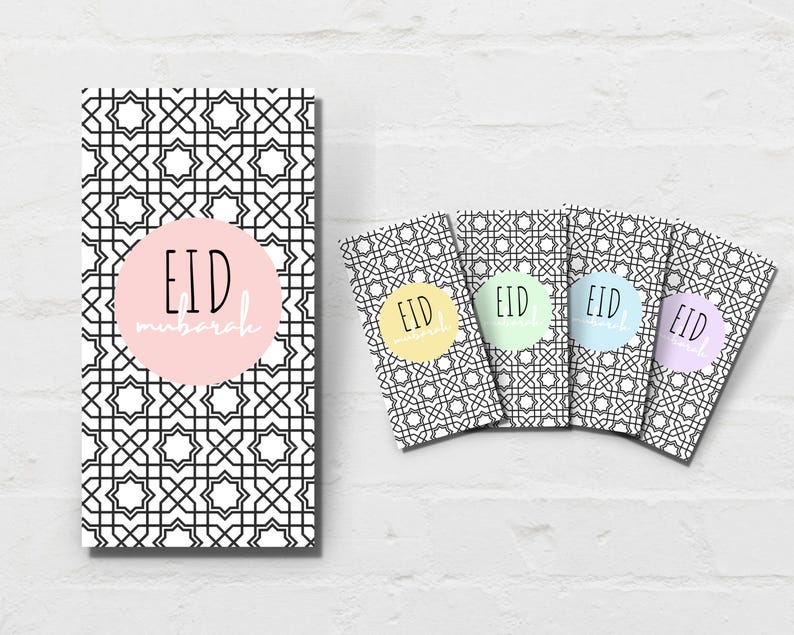 These beautiful Eidi envelopes printable are perfect for giving out Eidi to family members or kids! 5 lovely colors includes. Print as many copies as you like on printer paper or card stock. Simply print, cut and glue.